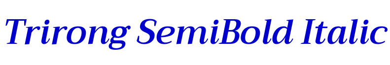Trirong SemiBold Italic font